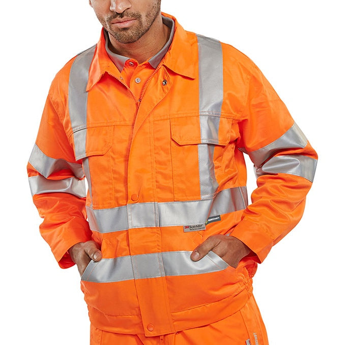Beeswift Rail-Spec High Visibility Jacket EN ISO20471 Railway Certified 280gsm