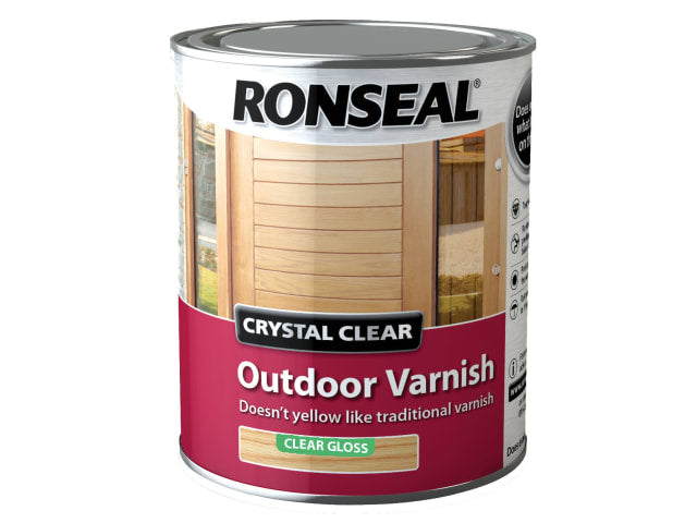 Ronseal Crystal Clear Outdoor Varnish Satin 2.5L Weatherproof Protection