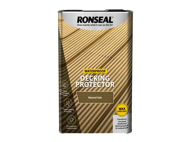 Ronseal Decking Protector Natural 5L Water-Based Mould Resistant Coating