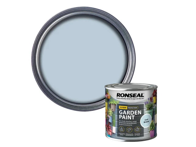Ronseal Garden Paint 250ml Cool Breeze Waterproof Colour for All Surfaces