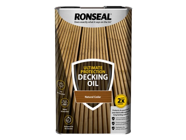Ronseal Ultimate Protection Decking Oil Natural Cedar 5L Water-Based Formula
