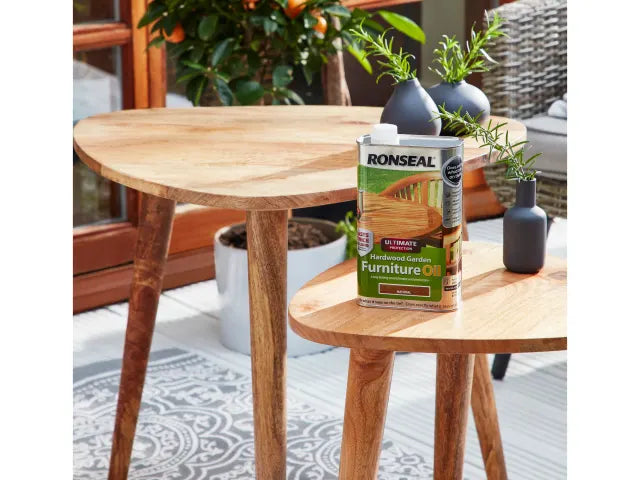 Ronseal Ultimate Protection Hardwood Garden Furniture Oil 1L Natural Finish