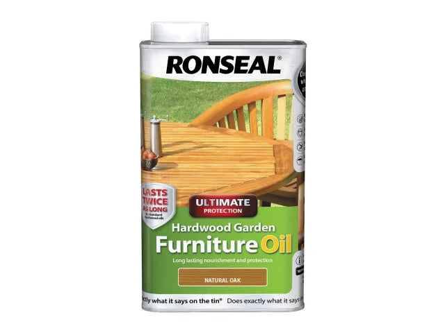 Ronseal Ultimate Protection Hardwood Garden Furniture Oil Natural Oak 1L