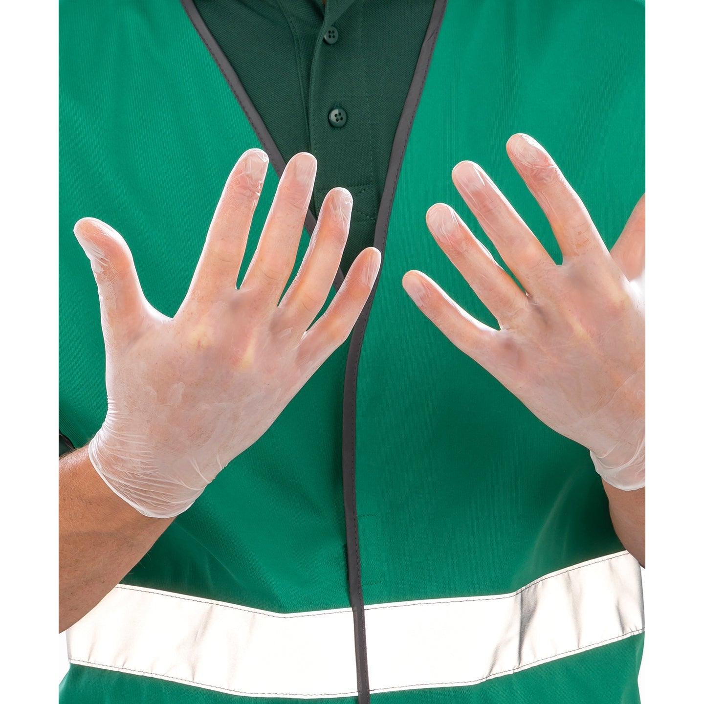 Result Essential Hygiene Medical Vinyl Examination Gloves Clear Pack of 100