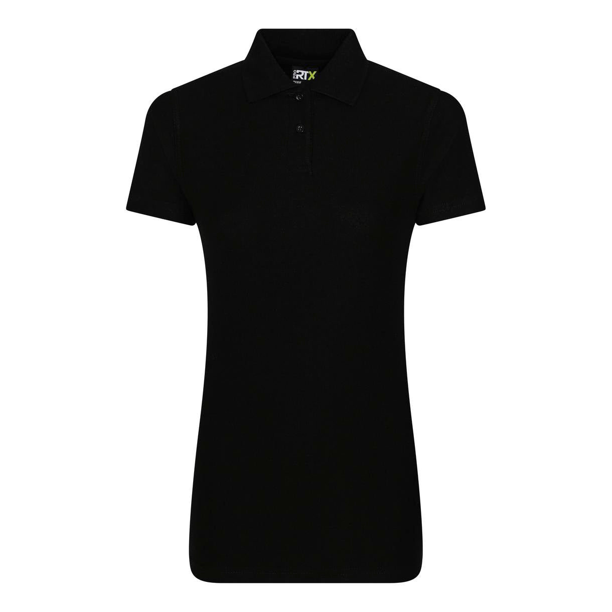 Prortx Women's Pro Polo Black Feminine Fit Durable Workwear Uniform Sizes XS-4XL