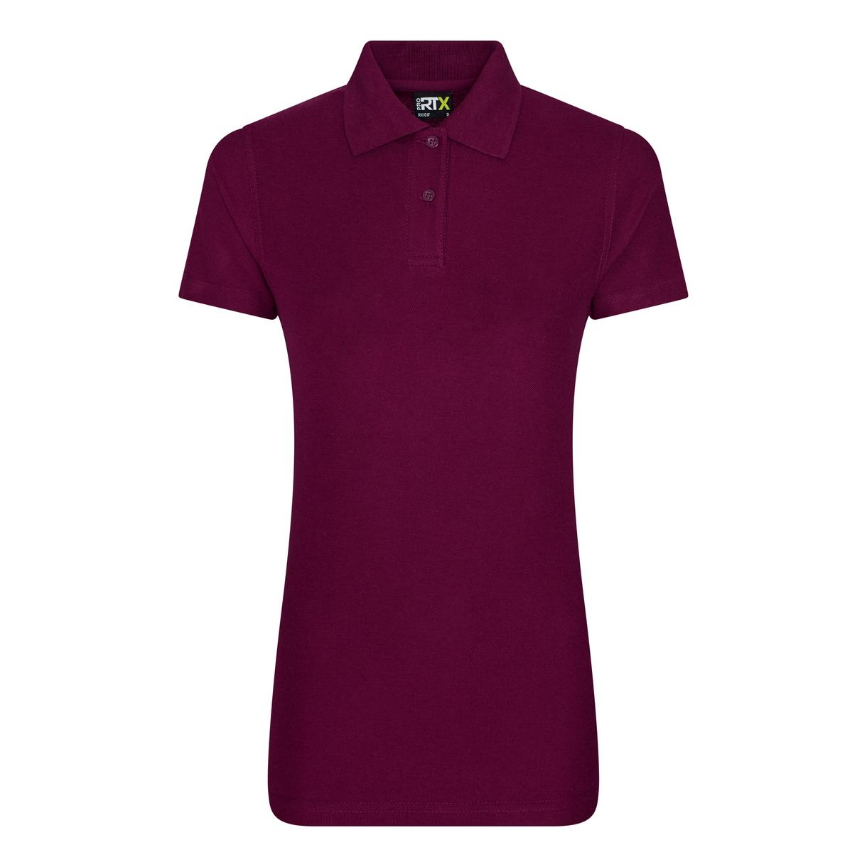 Prortx Women's Pro Polo Burgundy Feminine Fit Durable Workwear Uniform XS-4XL