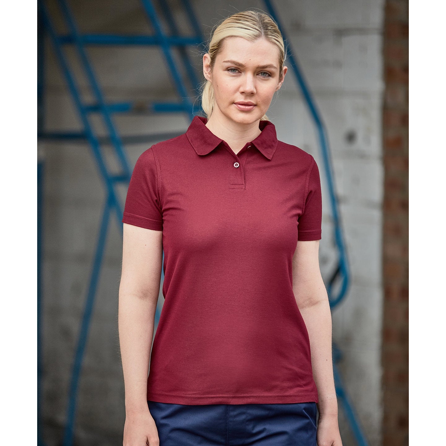 Prortx Women's Pro Polyester Polo Modern Fit Twin-Button Pique Knit Top