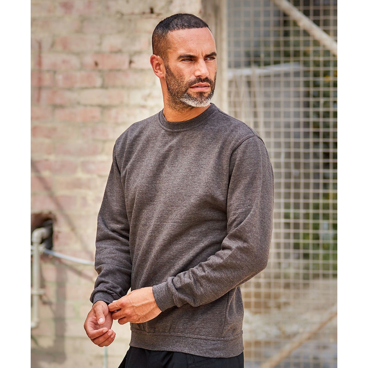 Prortx Pro Sweatshirt Yellow Modern Fit Ribbed Neck Durable Workwear Uniform