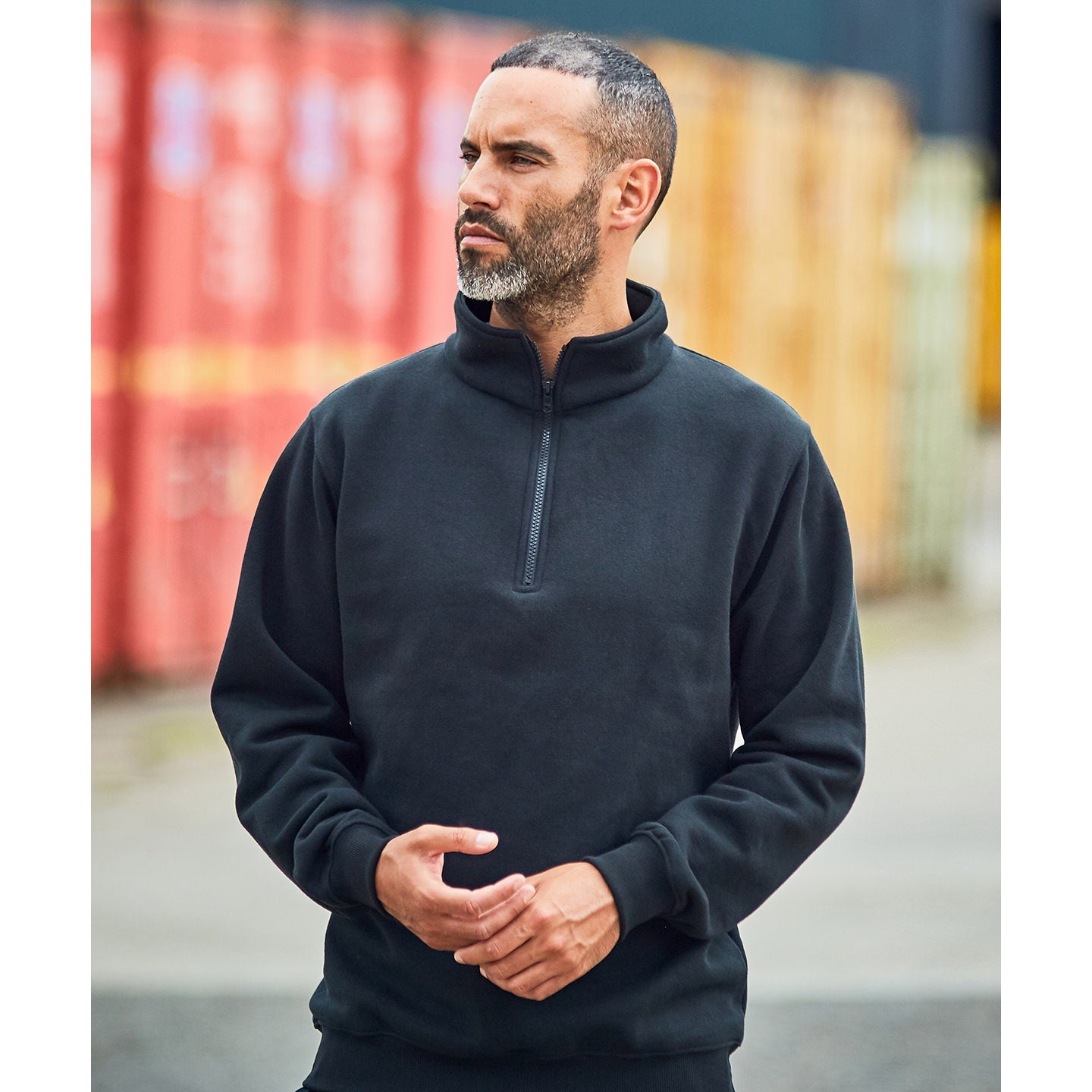 Prortx Pro Â¼-Neck Zip Sweatshirt Heavyweight Polycotton Fleece Workwear
