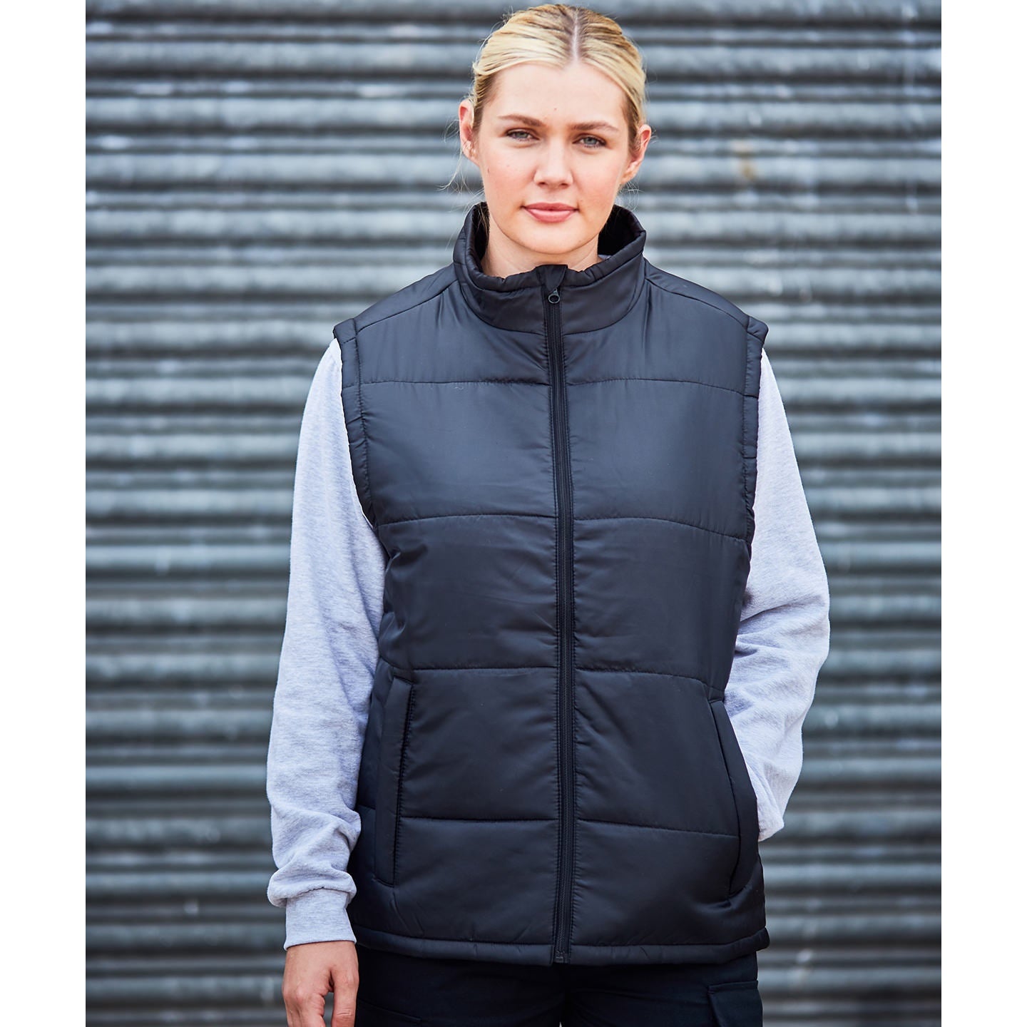 Prortx Pro Bodywarmer Quilted Fleece-Lined Stand Collar Zipped Pockets