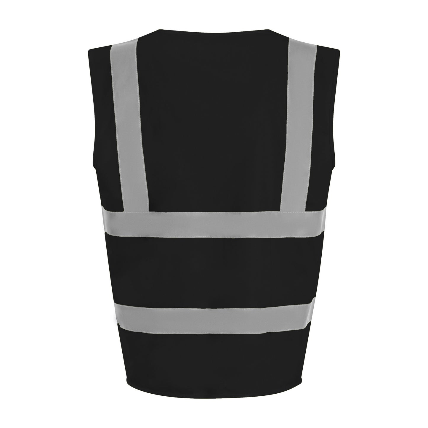 Prortx High Visibility Waistcoat Black Reflective Workwear EN ISO 20471