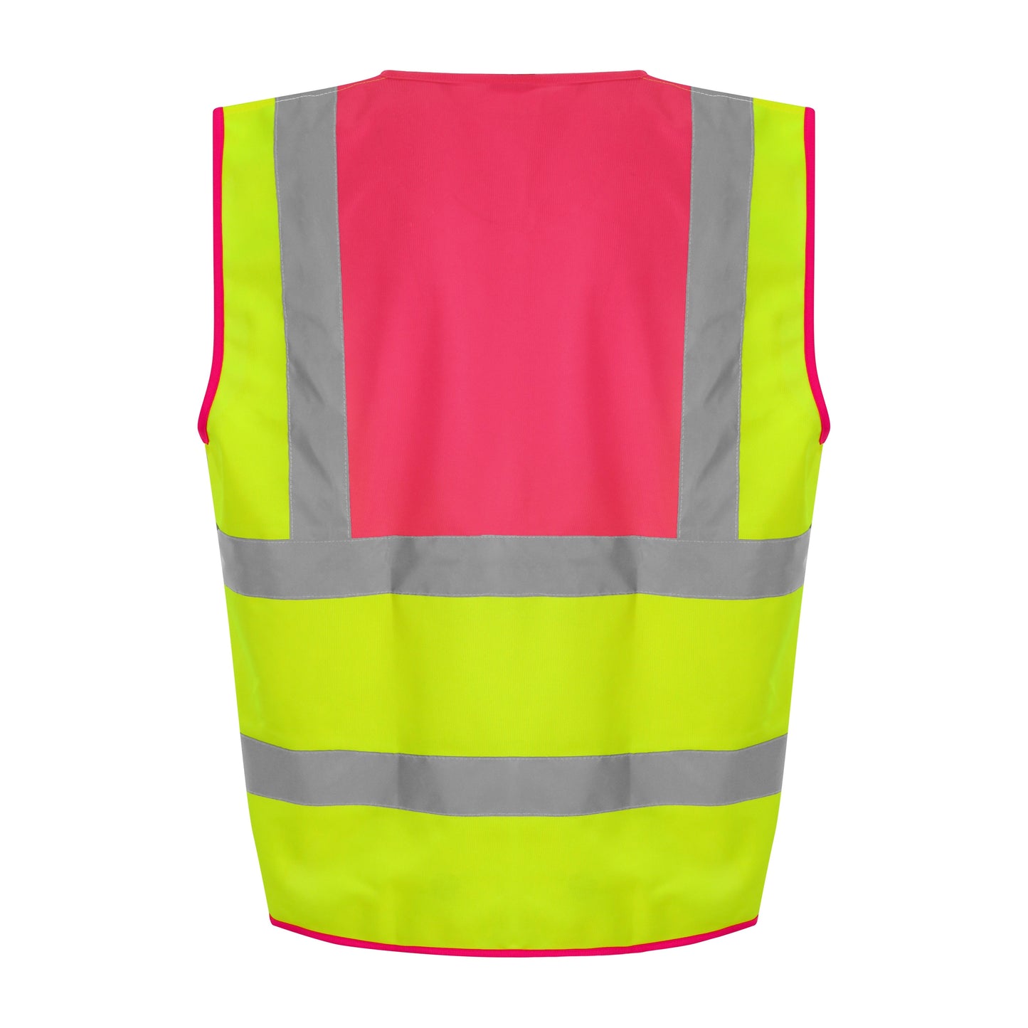 Prortx High Visibility Waistcoat HV Yellow/Pink Reflective Workwear S-6XL
