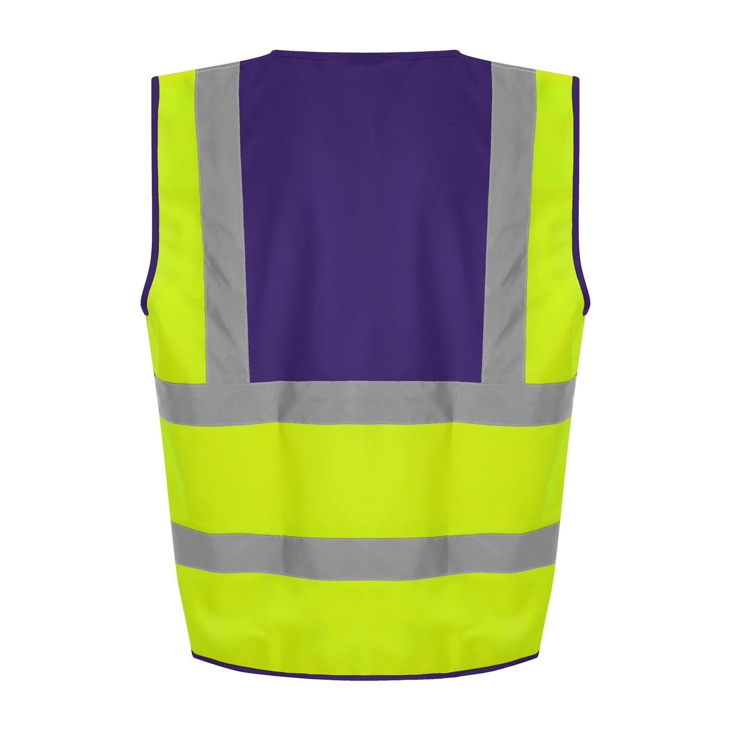 Prortx High Visibility Waistcoat HV Yellow/Purple Reflective Workwear S-6XL