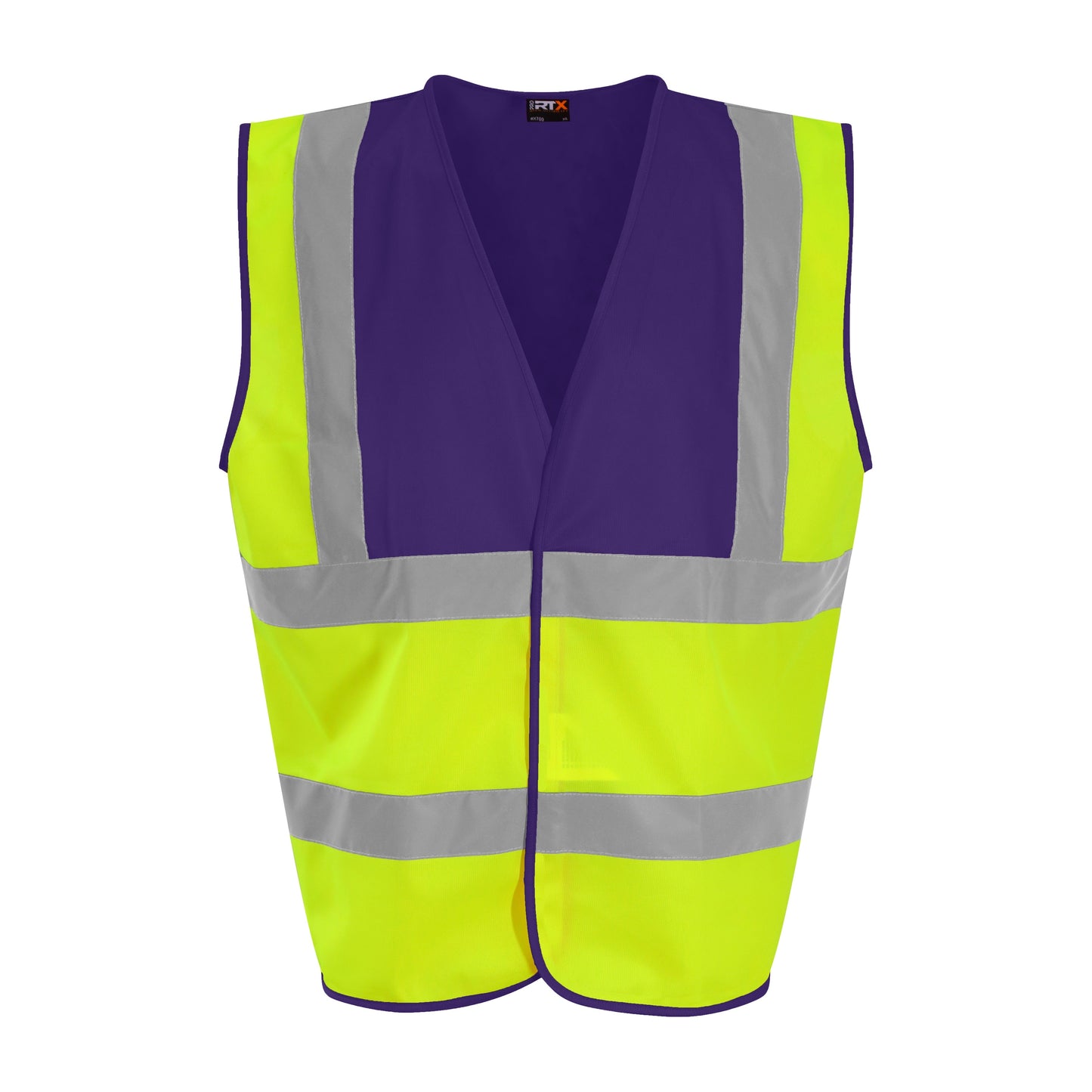 Prortx High Visibility Waistcoat HV Yellow/Purple Reflective Workwear S-6XL
