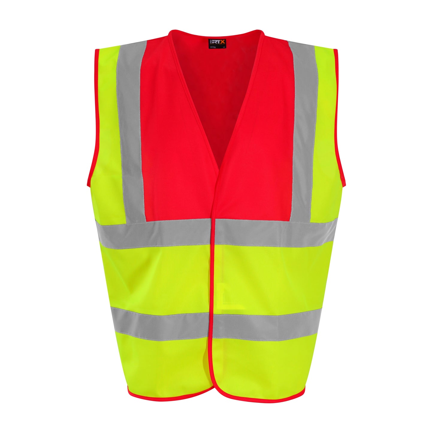 Prortx High Visibility Waistcoat HV Yellow/Red Reflective Workwear Class 2