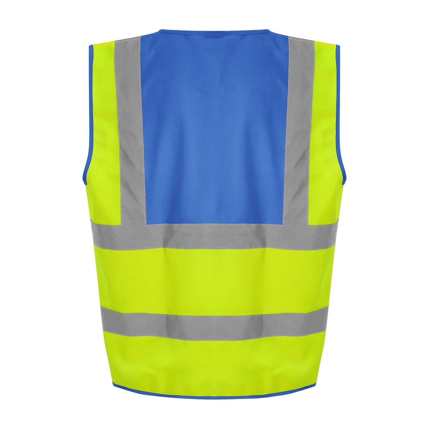 Prortx High Visibility Waistcoat HV Yellow/Royal Blue Reflective Workwear S-6XL