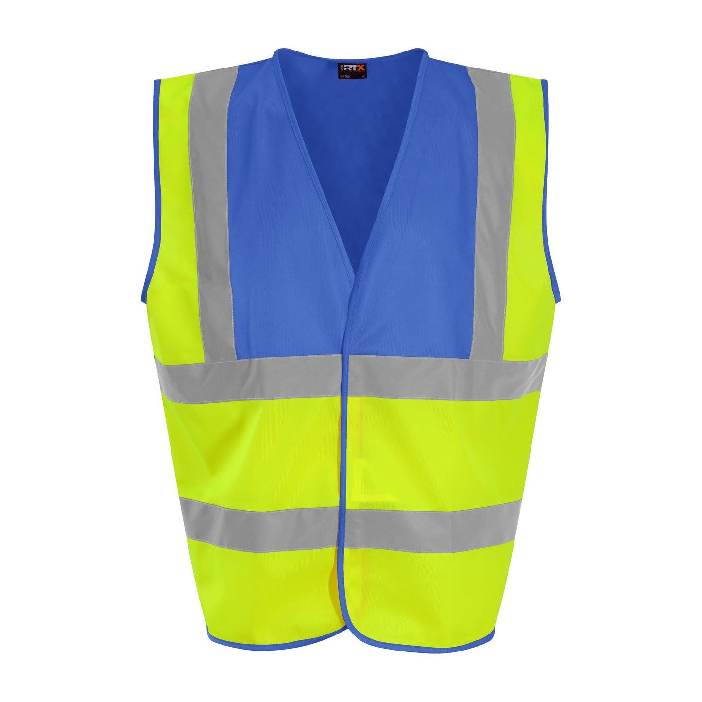Prortx High Visibility Waistcoat HV Yellow/Royal Blue Reflective Workwear S-6XL