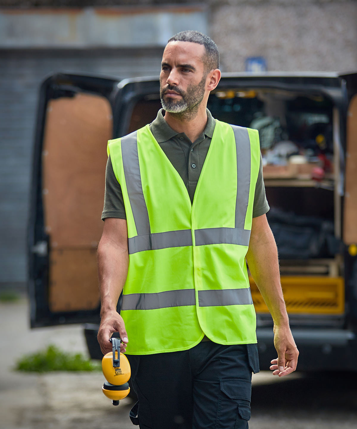 Prortx High Visibility Waistcoat HV Yellow/Purple Reflective Workwear S-6XL