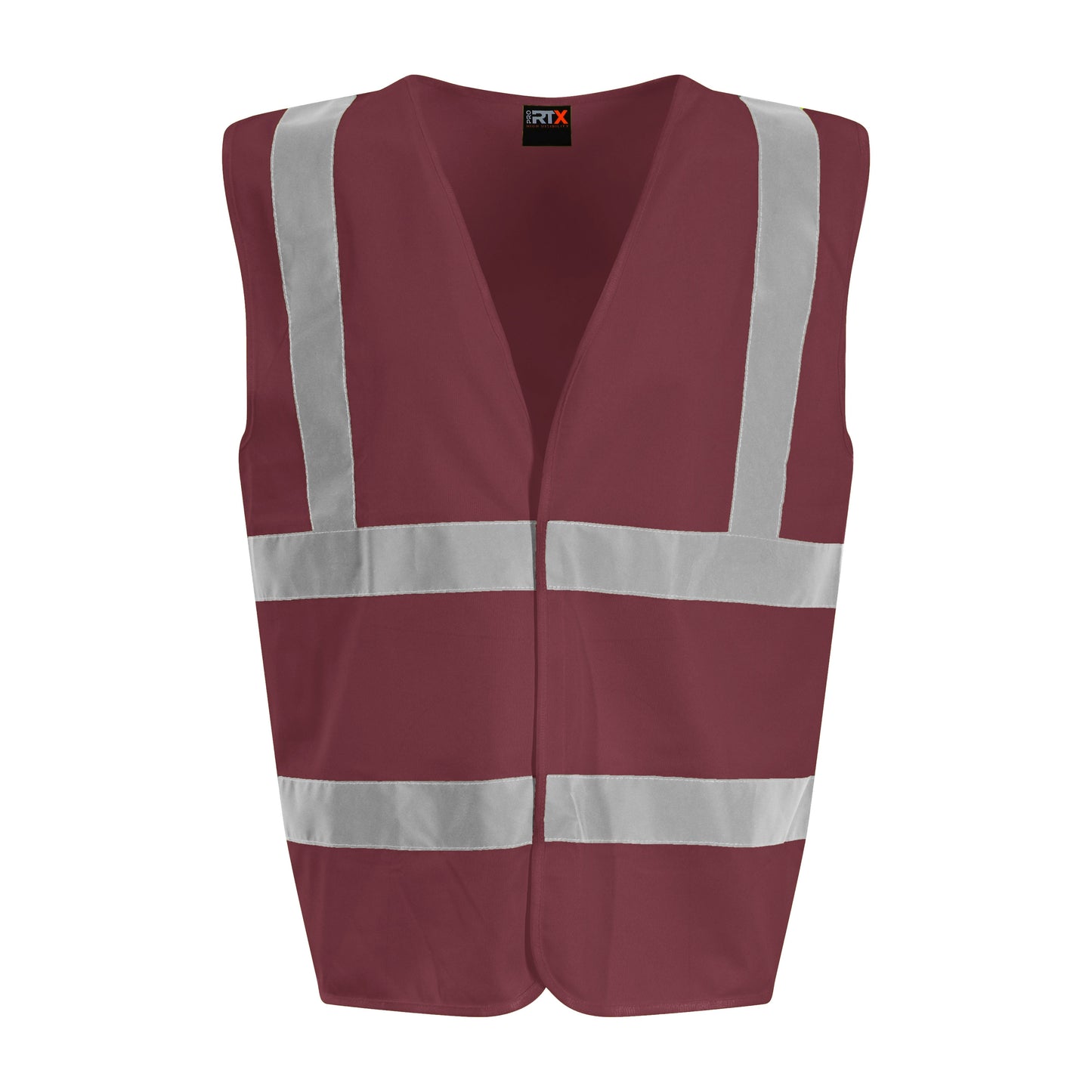 Prortx High Visibility Waistcoat Maroon EN ISO 20471 Reflective Workwear