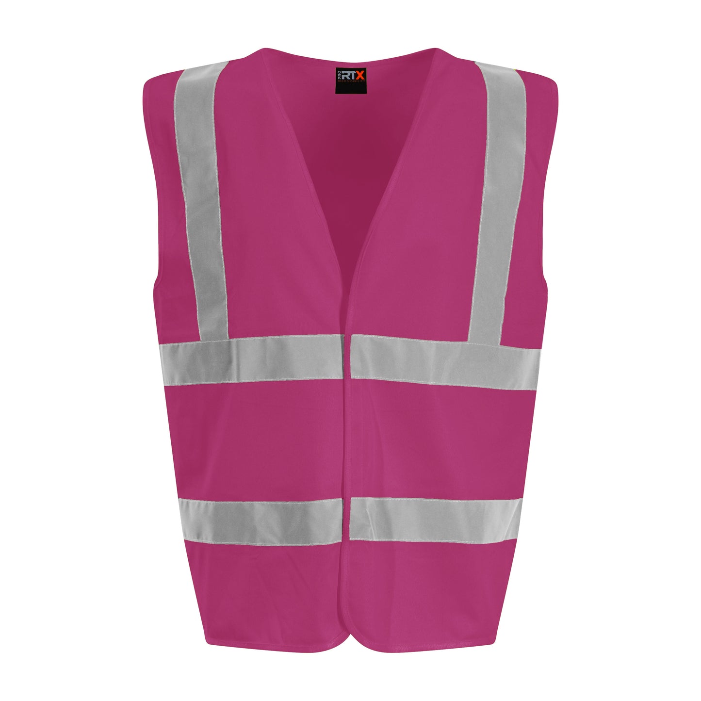 Prortx High Visibility Waistcoat Raspberry Reflective Workwear Safety Vest