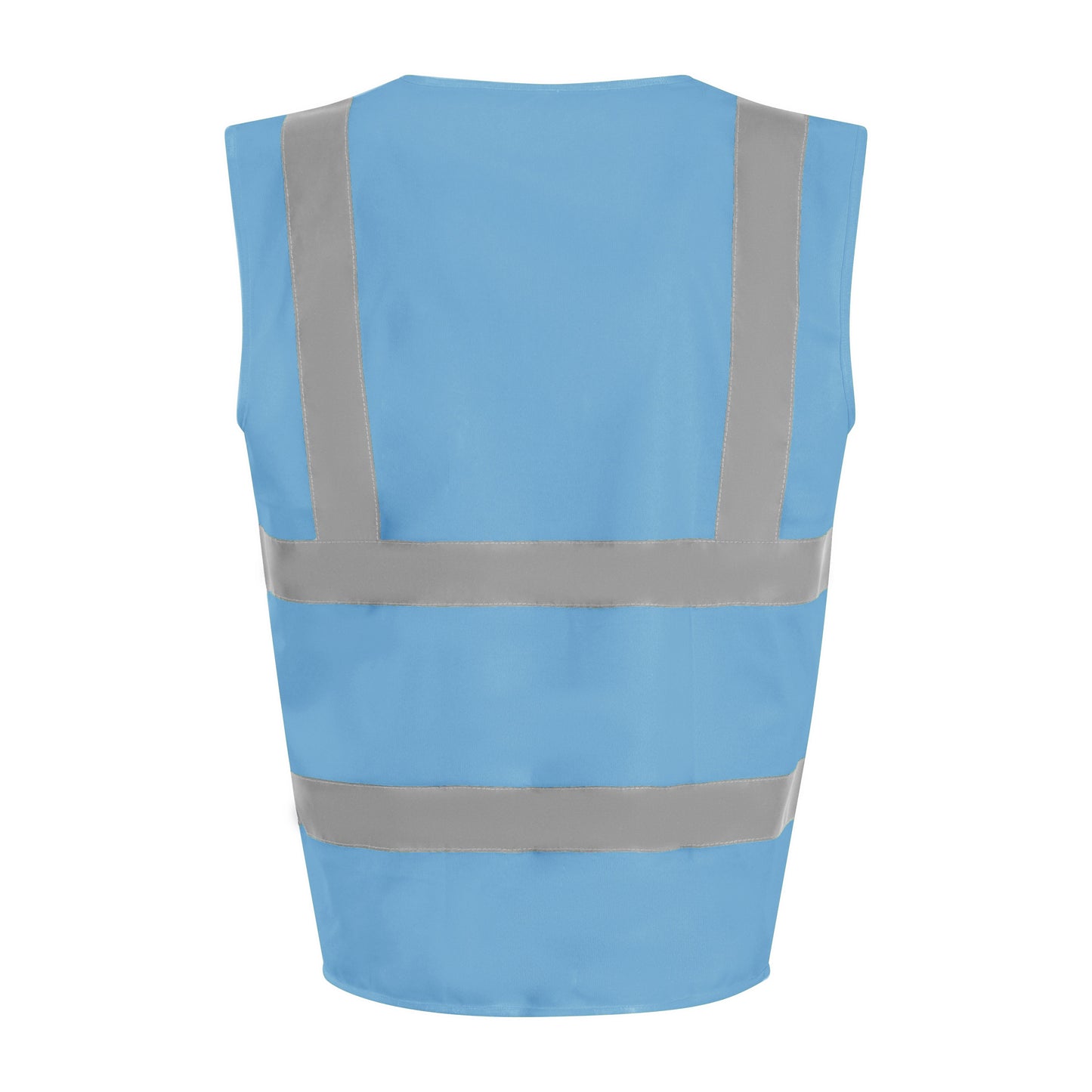 Prortx High Visibility Waistcoat Sky Blue Reflective Workwear EN ISO 20471
