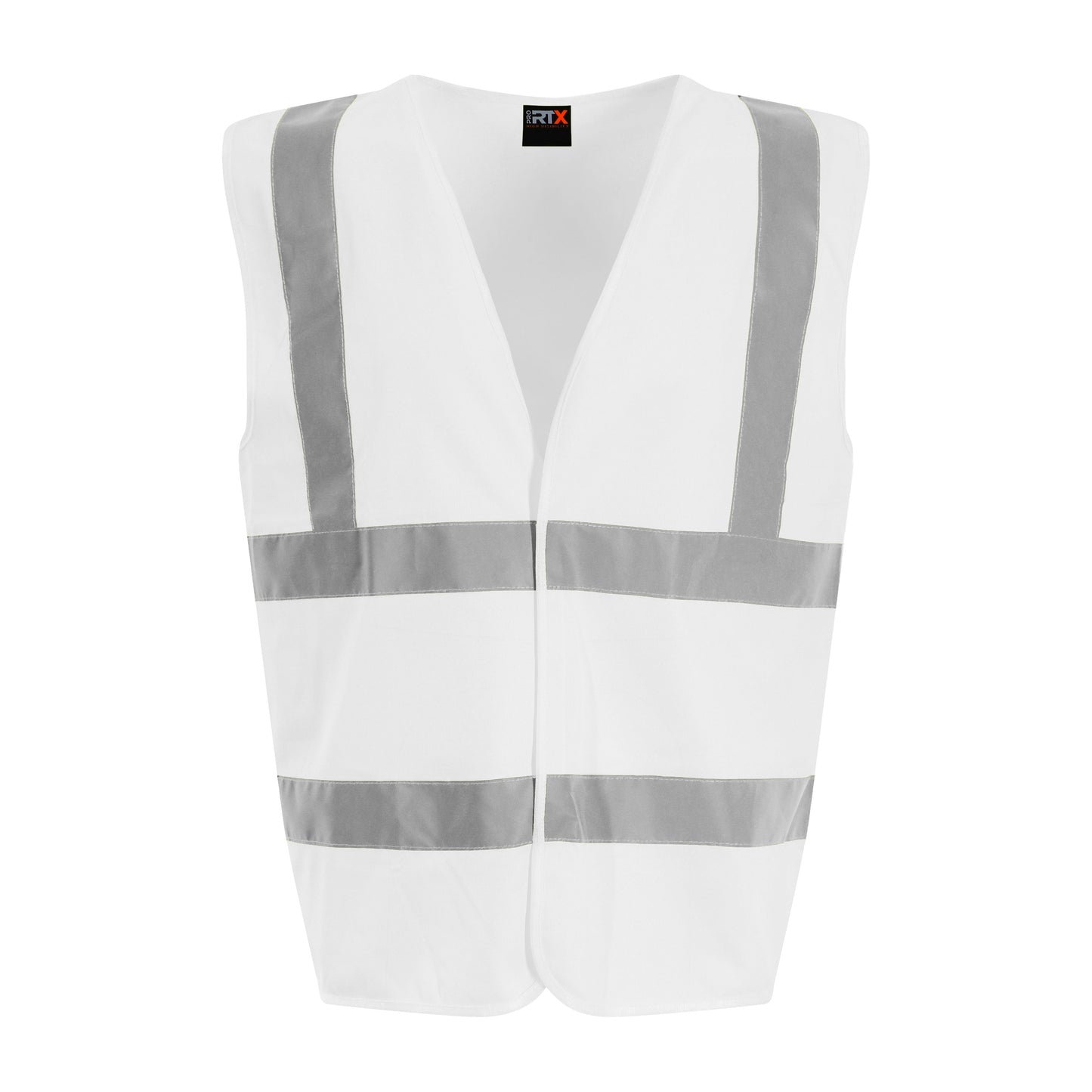 Prortx High Visibility Waistcoat White EN ISO 20471 Reflective Workwear S-6XL