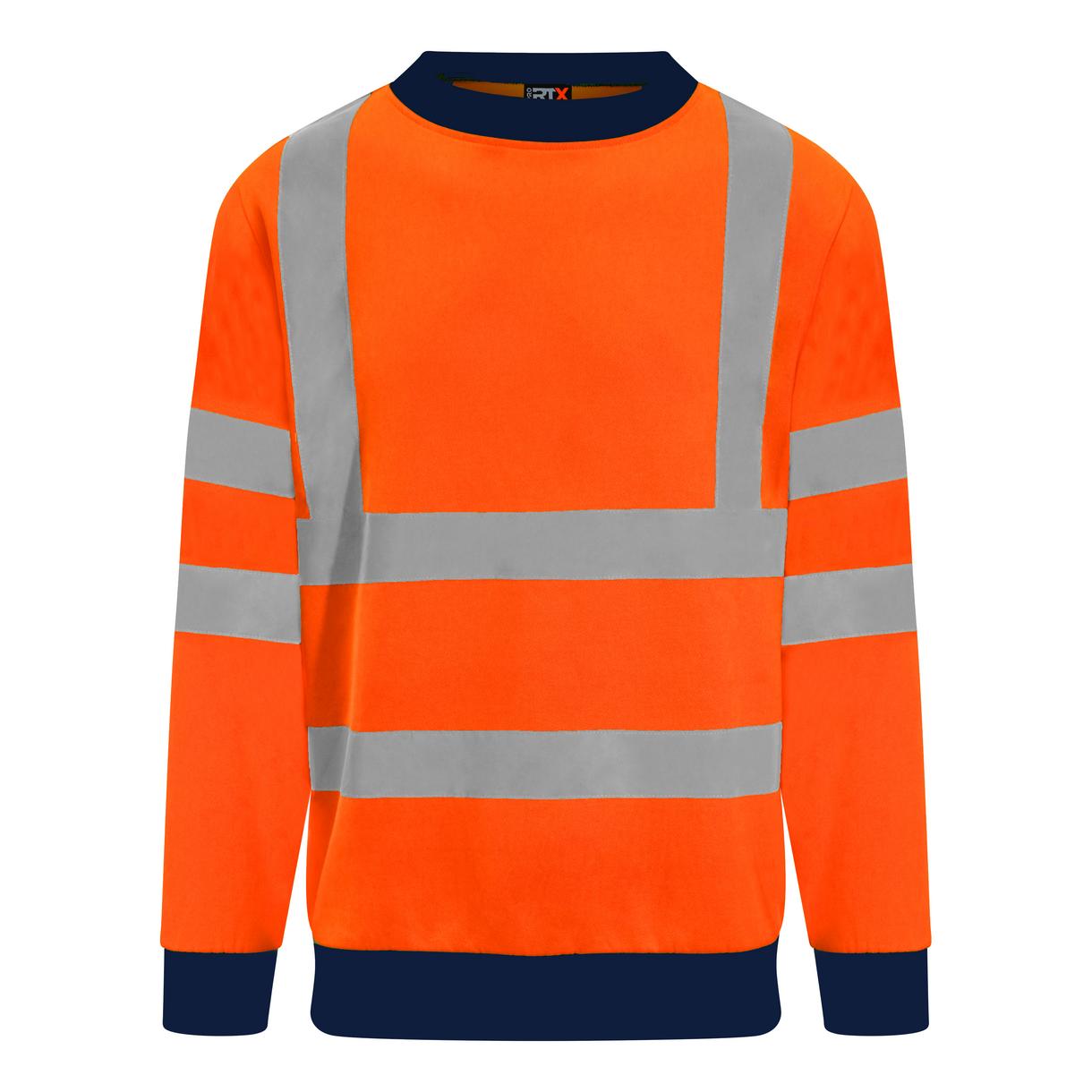 Prortx High Visibility Sweatshirt Class 3 EN ISO 20471 Brushed Fleece Polyester