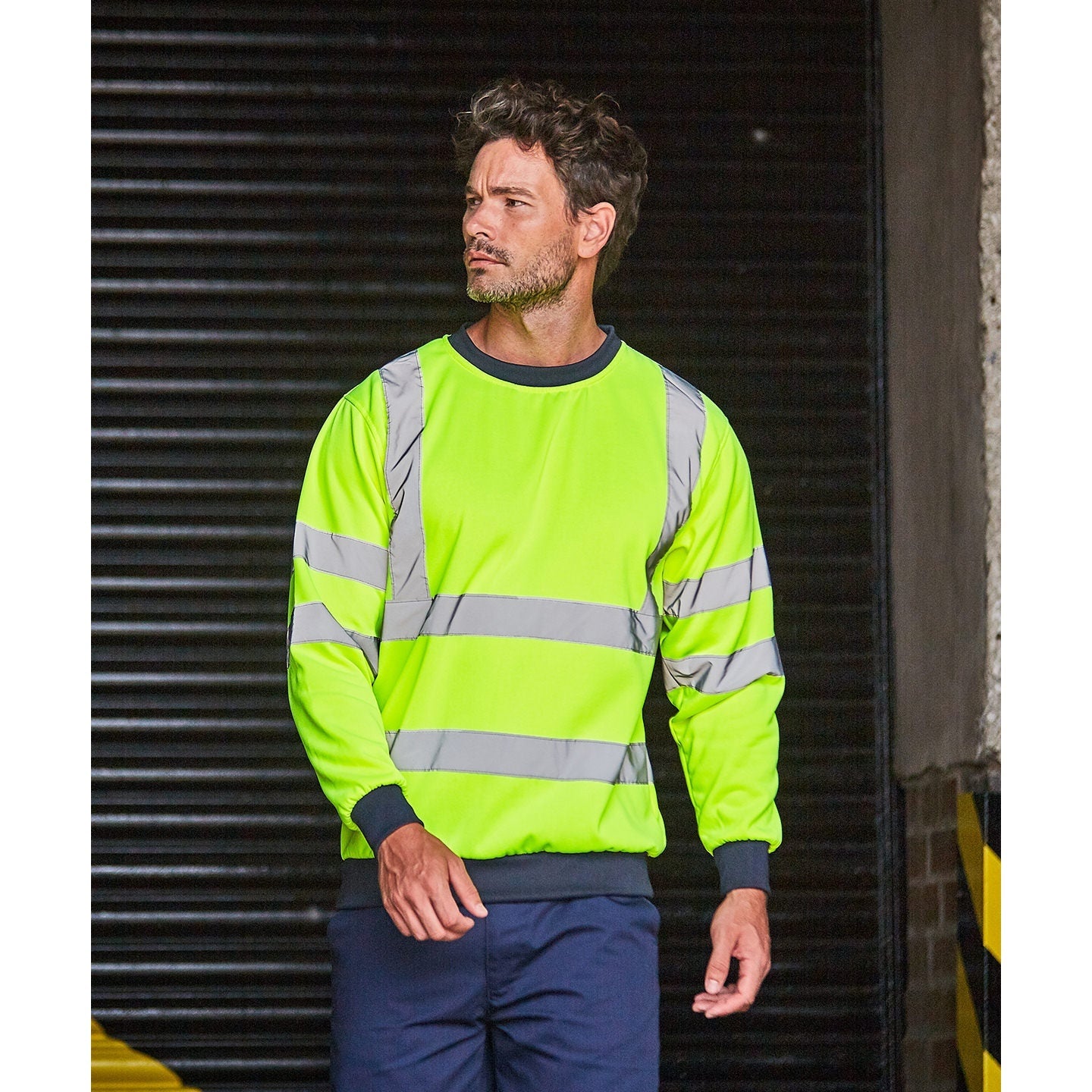 Prortx High Visibility Sweatshirt Class 3 EN ISO 20471 Brushed Fleece Polyester