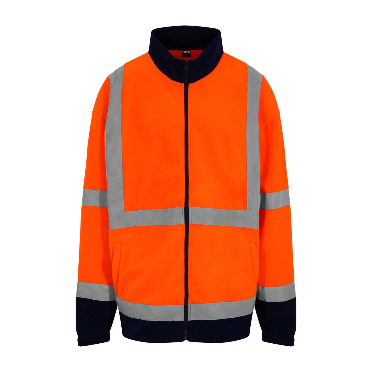 Prortx High Visibility Full-Zip Fleece Jacket Class 3 Reflective Workwear