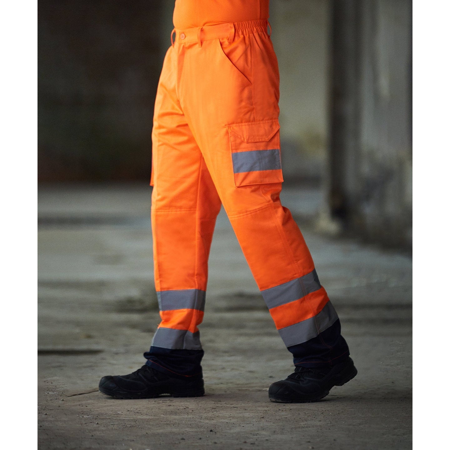 Prortx High Visibility Cargo Trousers Water-Repellent Utility Workwear