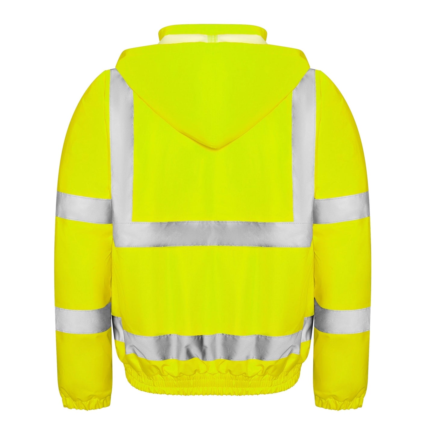 Prortx High Visibility Bomber Jacket Waterproof with Foldaway Hood and Pockets