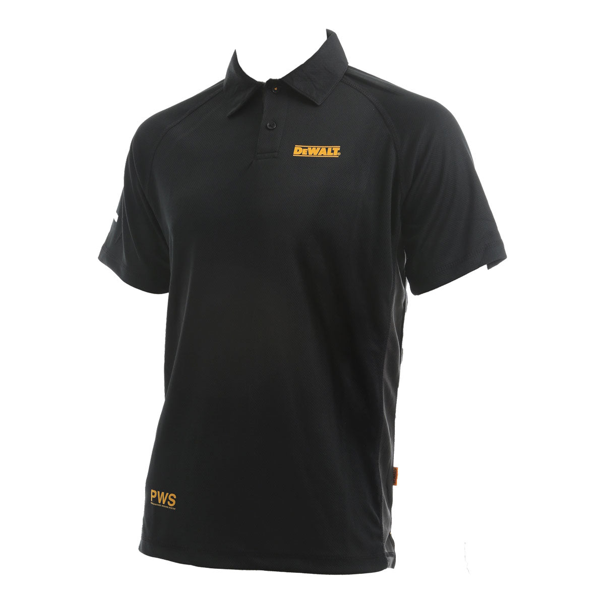 DeWalt Moisture Wicking Polo Shirt Black Grey Reflective Detail Size Options