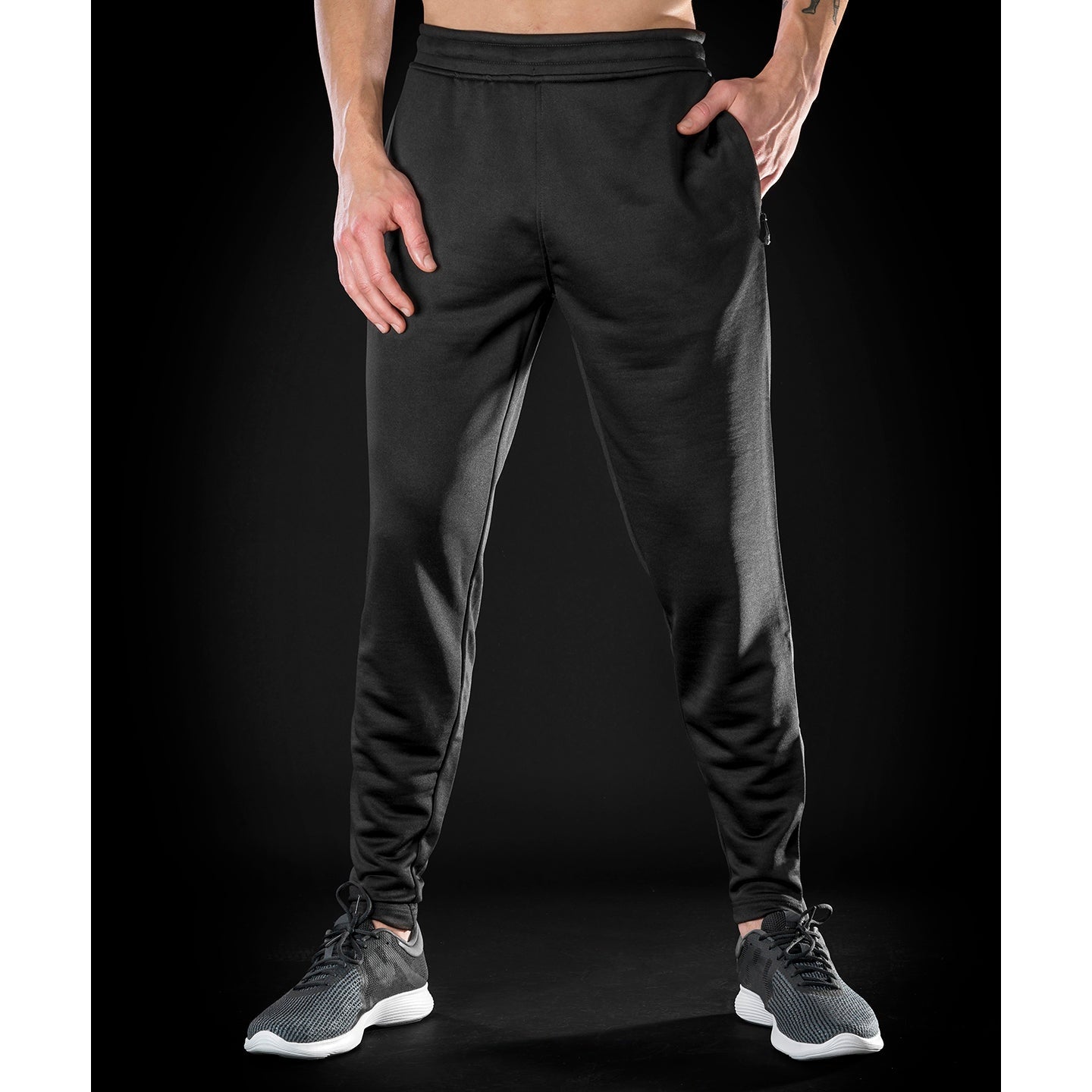 Spiro Slimfit Joggers Breathable Quick-Dry Fabric with Ankle Zips and Pockets