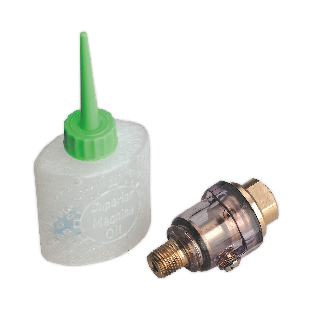 Sealey Mini In-Line Air Tool Oiler 1/4" BSP with Filler Bottle for Tools