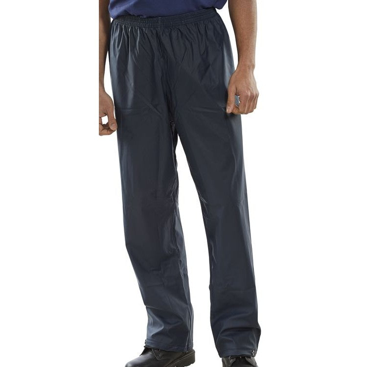 Beeswift Super B-Dri Waterproof Trousers with Elastic Waist and Studded Ankles