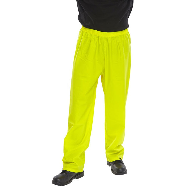 Beeswift Super B-Dri Waterproof Trousers with Elastic Waist and Studded Ankles