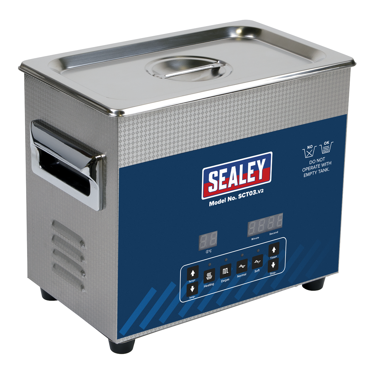 Sealey 3L Ultrasonic Parts Cleaning Tank with Timer and Temperature Control