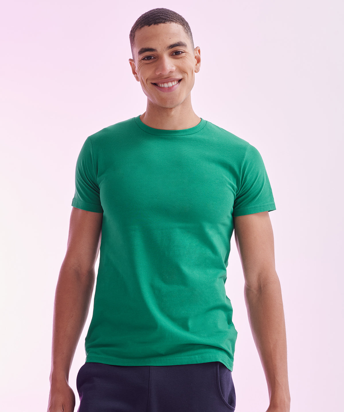 SF Men's Stretch T-Shirt Soft Feel Enzyme Washed Crew Neck Longline Fit