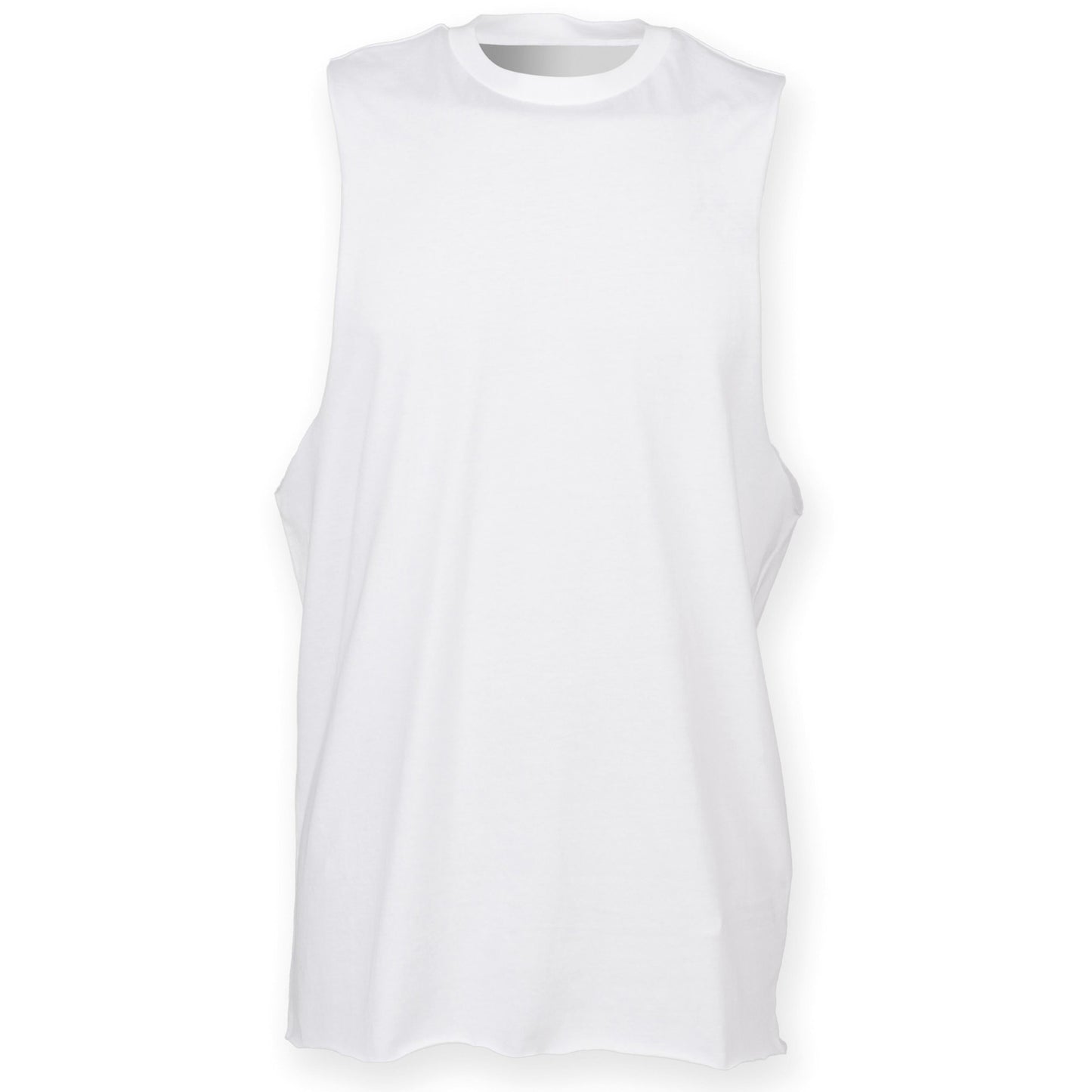 Skinnifit High Neck Slash Armhole Vest Ribbed Cotton Blend Athleisure Top