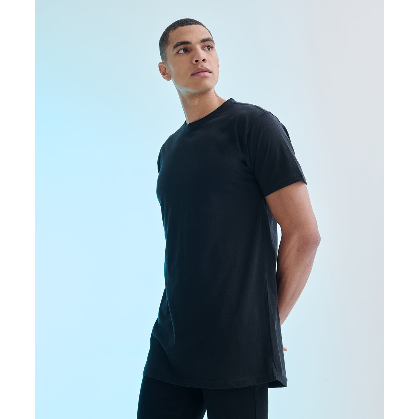 SF Longline T-Shirt Dipped Hem Regular Fit 100% Cotton Urban Style S-2XL