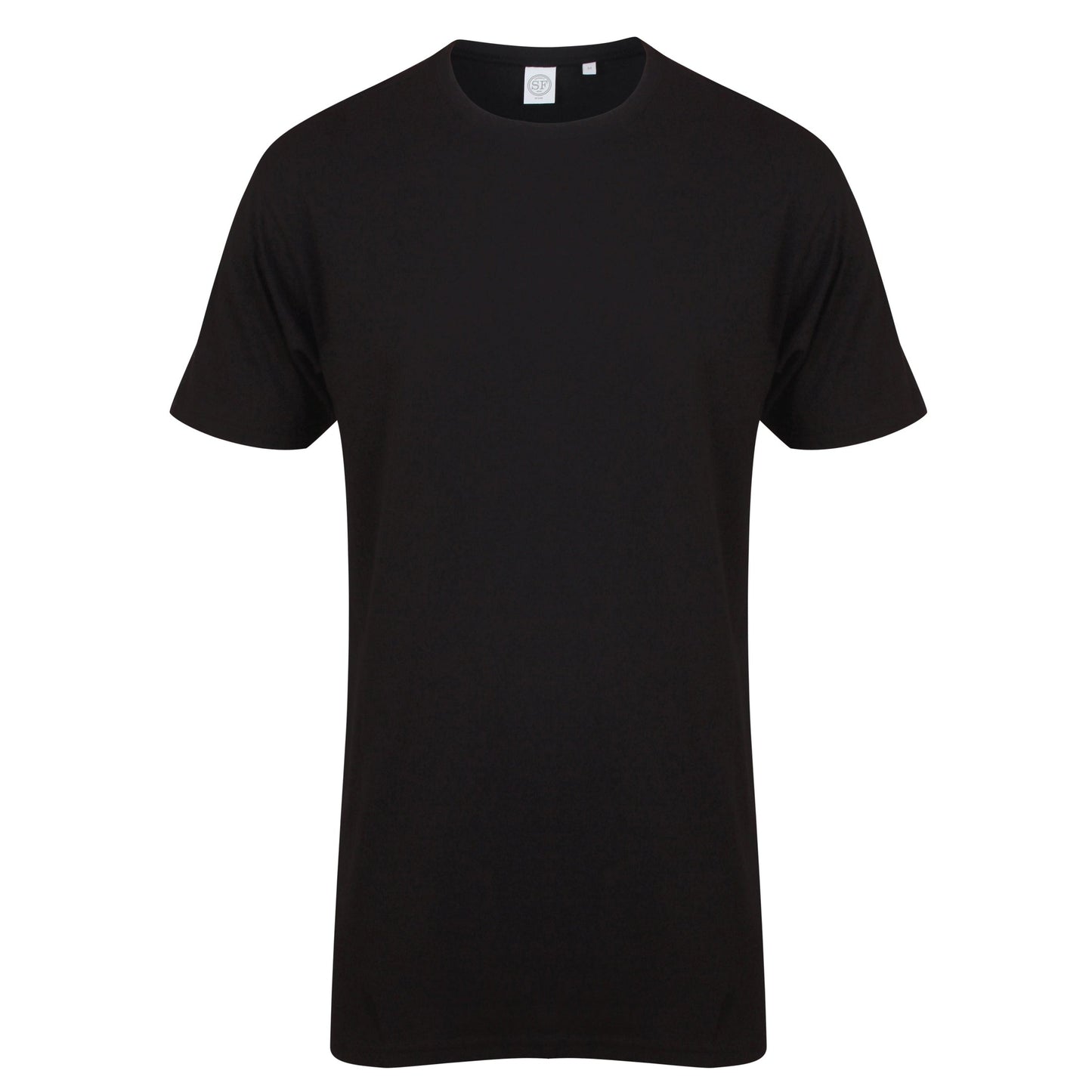 SF Longline T-Shirt Dipped Hem Regular Fit 100% Cotton Urban Style S-2XL