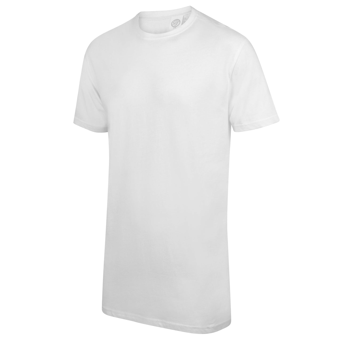 SF Longline T-Shirt Dipped Hem Regular Fit 100% Cotton Urban Style S-2XL