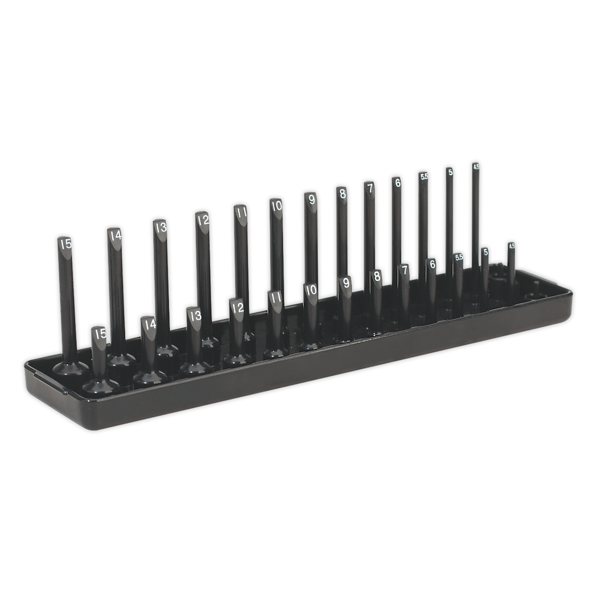 Sealey 1/4" Drive Socket Holder for 14 Standard & Deep Sockets 4-15mm