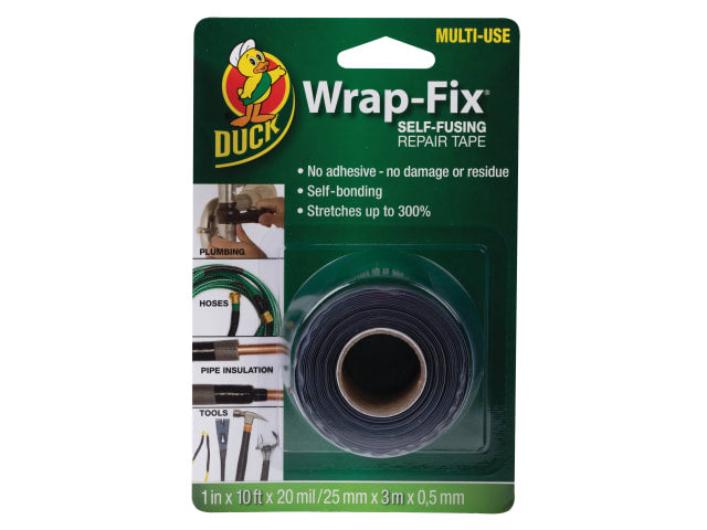Shurtape Duck Tape Wrap-Fix Self-Fusing Repair Tape 25mm x 3m Black Waterproof