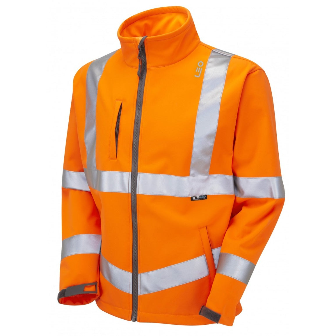 Leo Workwear EcoViz Softshell Jacket Hi-Vis Railway Standard S-6XL