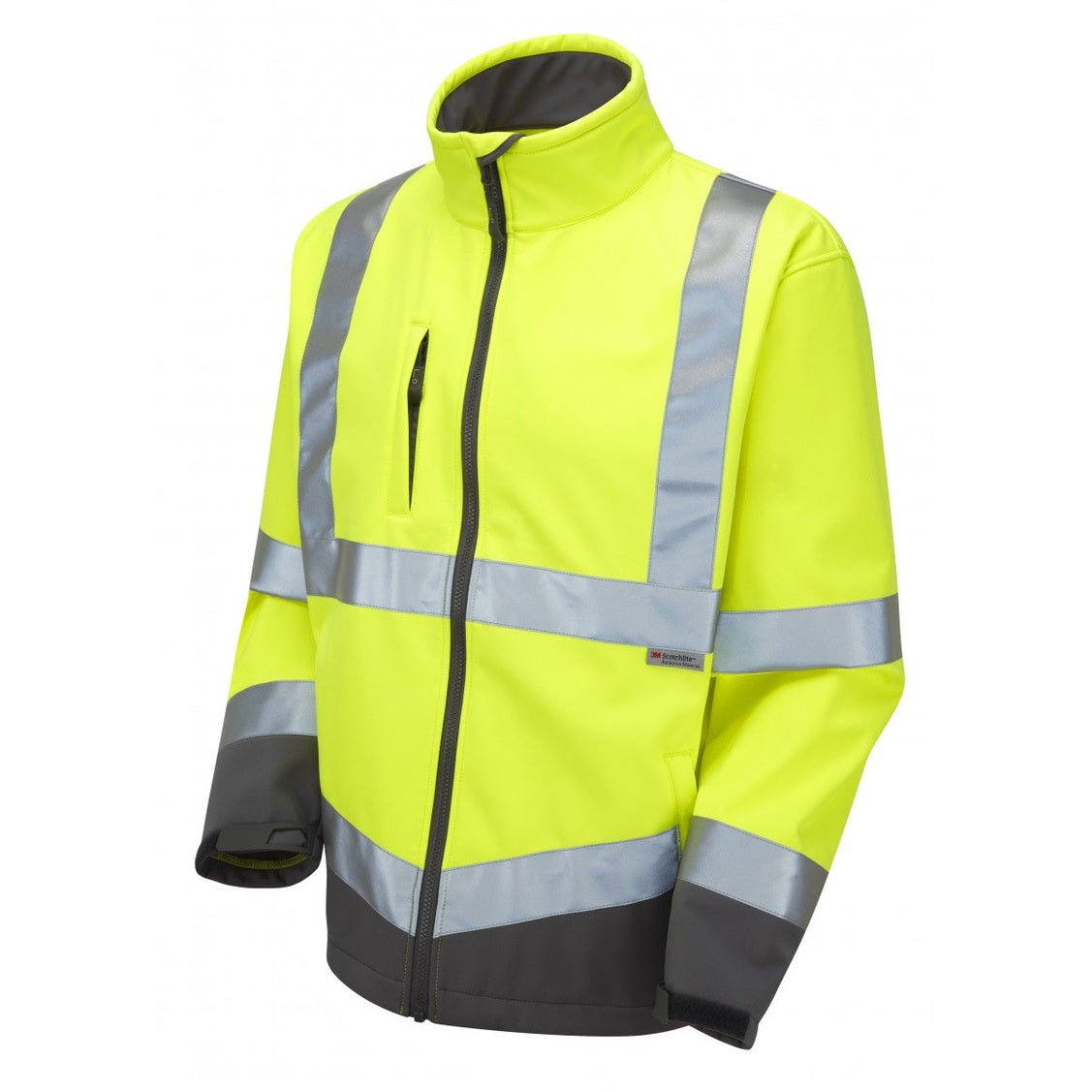 Leo Workwear EcoViz Softshell Jacket Hi-Vis Railway Standard S-6XL