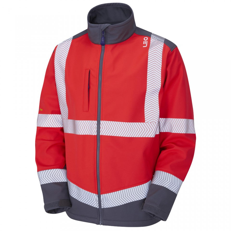 Leo Workwear EcoViz Softshell Jacket BOWDEN Water Resistant Windproof S-6XL