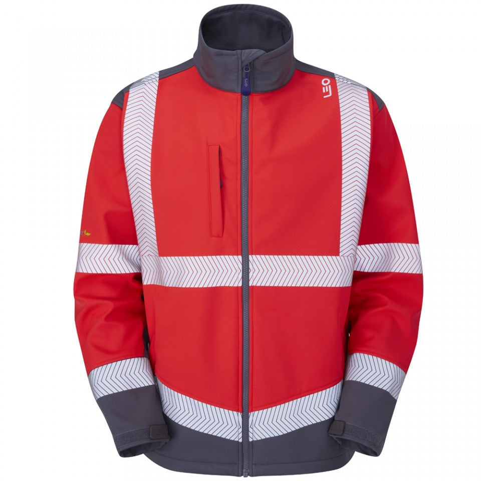Leo Workwear EcoViz Softshell Jacket BOWDEN Water Resistant Windproof S-6XL