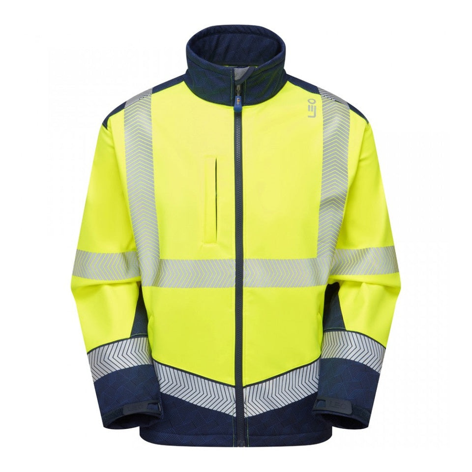 Leo Workwear EcoViz Softshell Jacket BOWDEN Water Resistant Windproof S-6XL