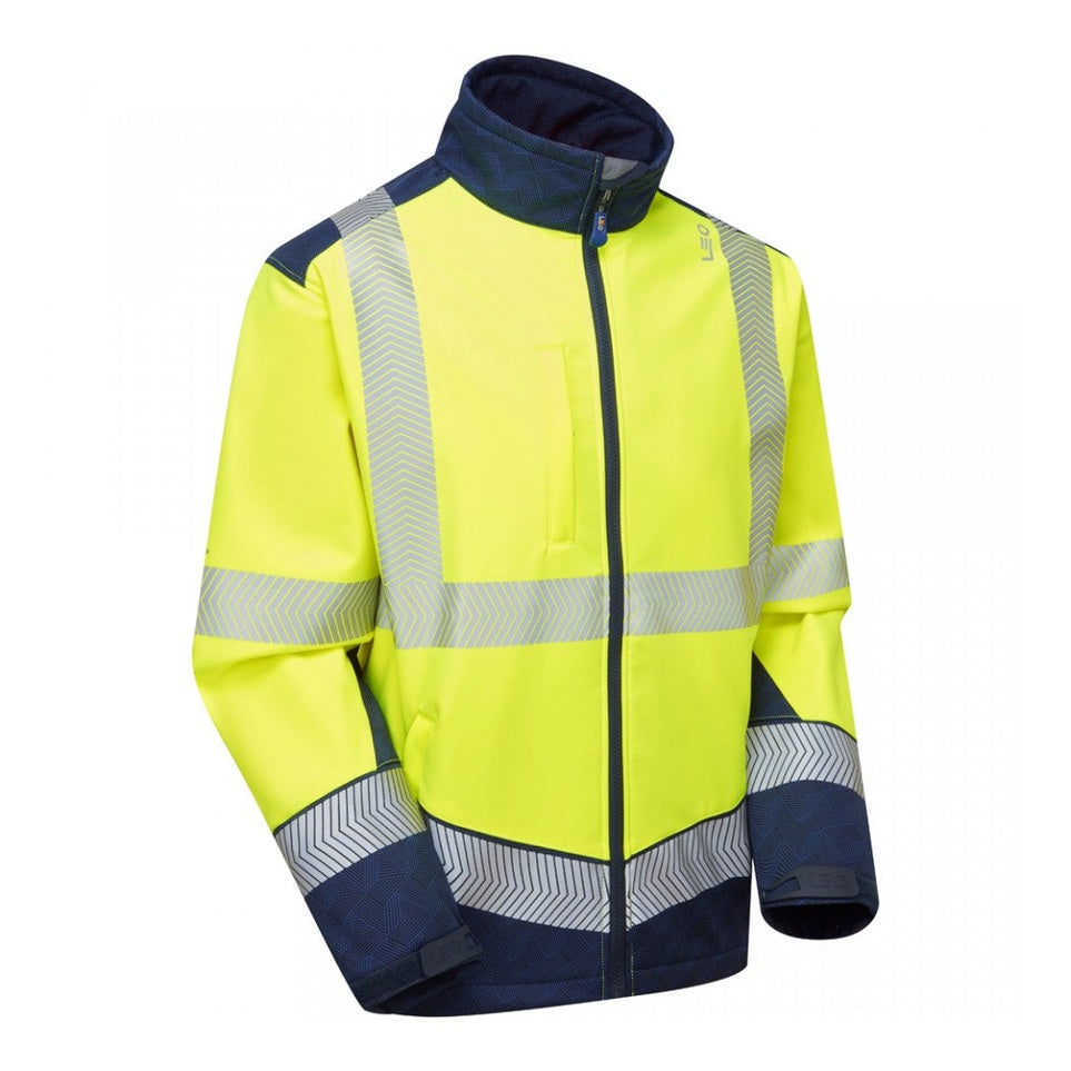 Leo Workwear EcoViz Softshell Jacket BOWDEN Water Resistant Windproof S-6XL